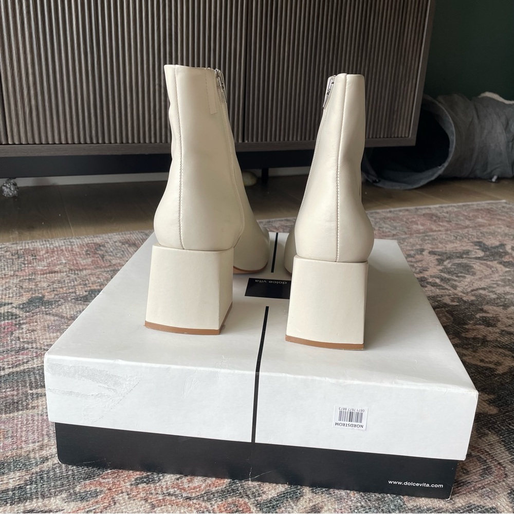 Dolce Vita Cream Heeled Boots - Picture 5 of 11